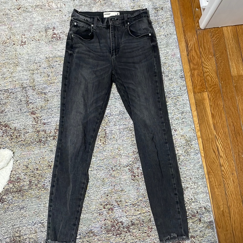 Black garage skinny jeans.